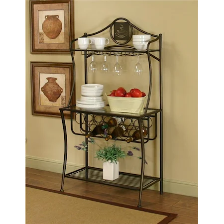 Antique Bronze/Glass Baker's Rack